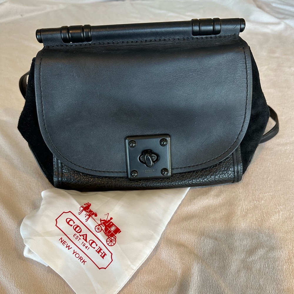 Coach Suede and Leather Willis Crossbody Bag
